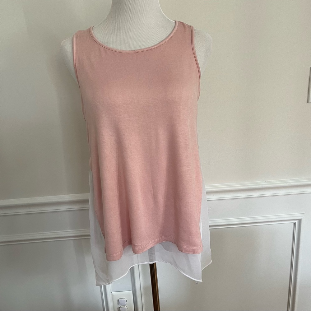 Worthington Layered Rose Colored Sleeveless Top